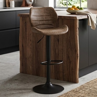 Alba barstol | Brun m. justerbar højde